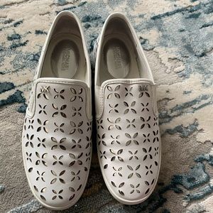 Michael Kors white slip on sneakers